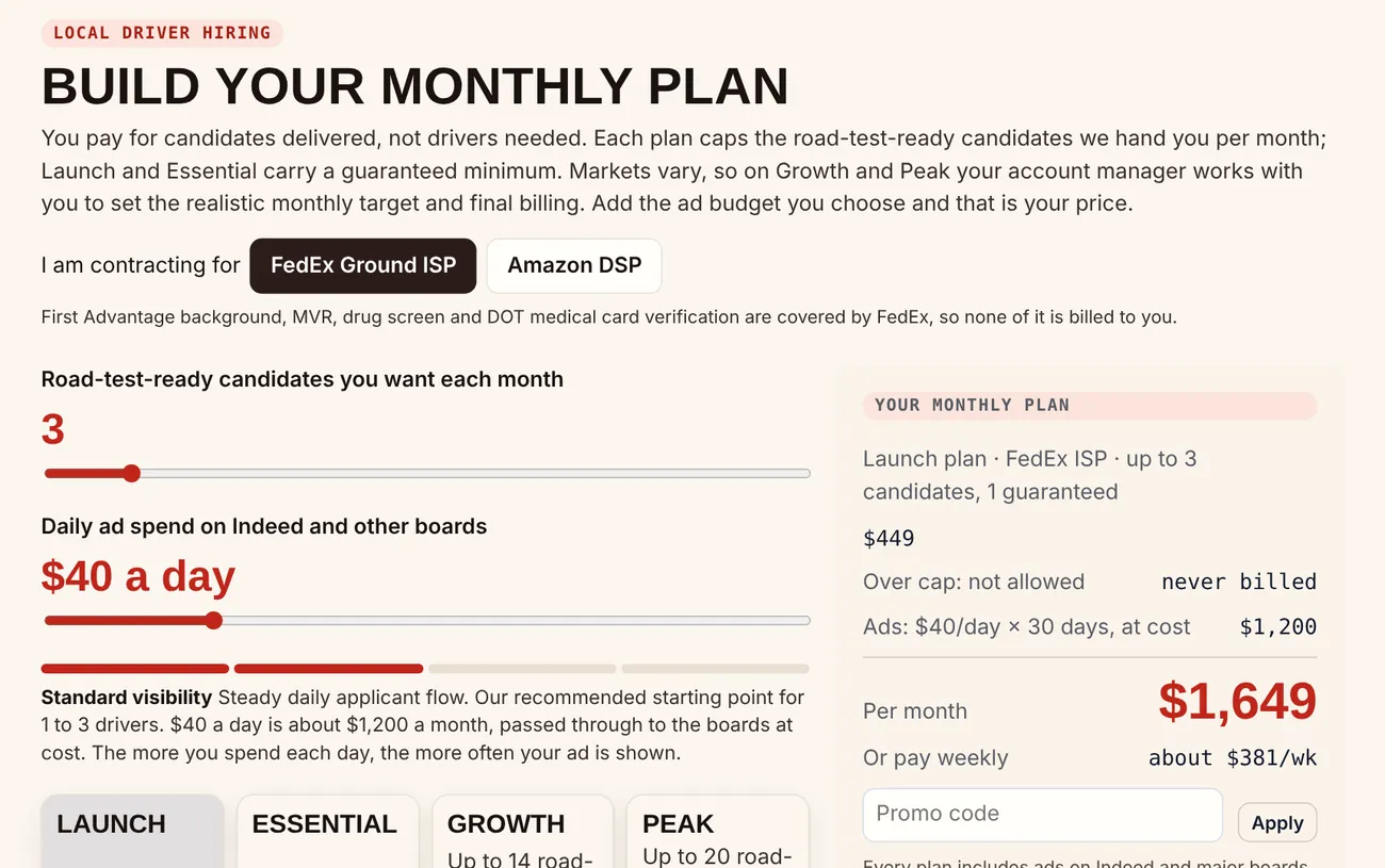 The monthly plan builder